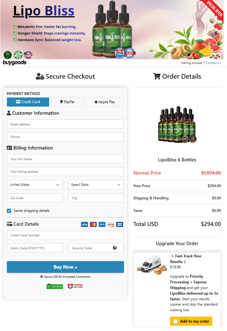 LipoBliss official website